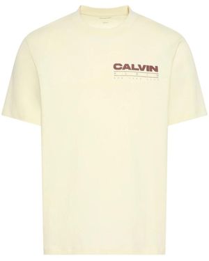 Calvin Klein Tops ,Geel ,T-Shirts - Naturel