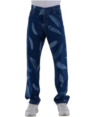 Marcelo Burlon Federnmuster Jeans - Blau