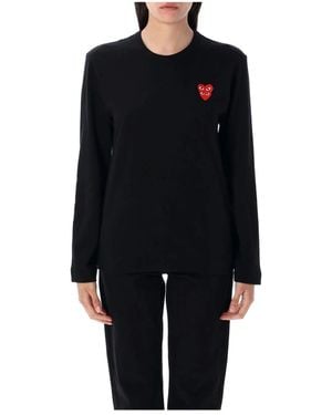 COMME DES GARÇONS PLAY Long Sleeve T-Shirts - Black