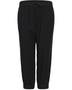 Kaffe Zwarte Diepe Capri Broek Met Elastische Taille