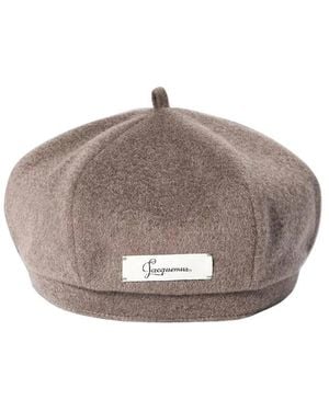 Jacquemus Virgin Wool Panel Beret - Bruin