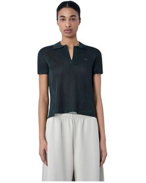 Lacoste Tops ,Groen ,Gebreid Poloshirt - Zwart