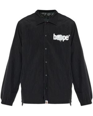 A Bathing Ape Jassen ,Zwart ,Polyester Logo Coach Jacket