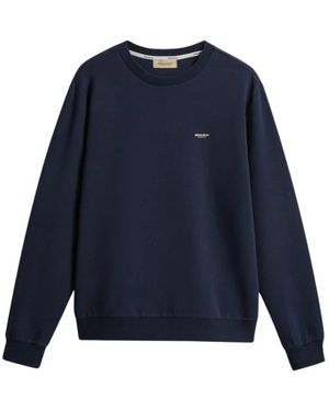 Woolrich Logo Crew Neck Sweater - Blauw