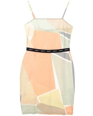 Obey Pfirsich Multi Trägerloses Kleid All Over Print - Natur