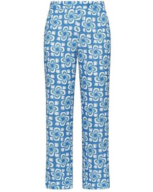 Maliparmi Broeken ,Blauw ,Polyester Moulinè Cady Broeken