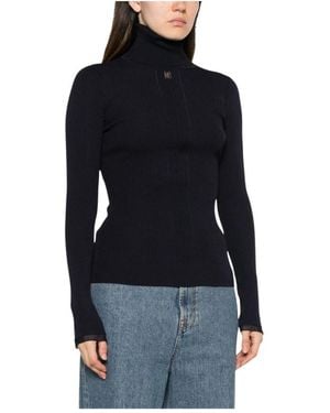 Elisabetta Franchi Rippstrick-Rollkragenpullover - Schwarz