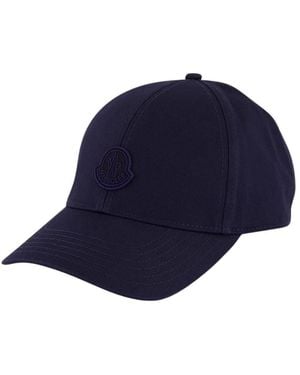 Moncler Accessoires ,Blauw ,Katoen Gabardine Baseball Cap