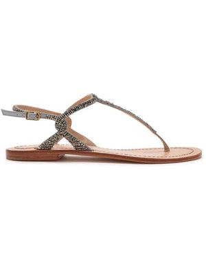 Maliparmi Cuts &Amp; Beads Sandal - Metallic