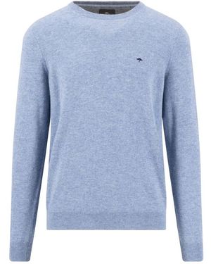 Fynch-Hatton Ronde Hals Gebreid - Blauw