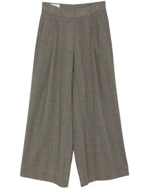 Dries Van Noten Broeken ,Grijs ,Wol Podium Wijde Broek