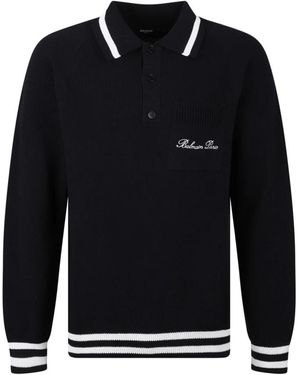 Balmain Round-Neck Knitwear - Azul