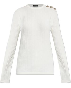 Balmain Round-Neck Knitwear - Blanco