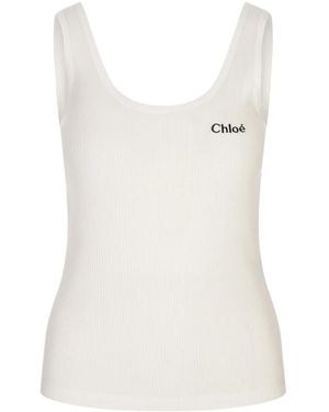 Chloé Sleeveless Tops - Blanc