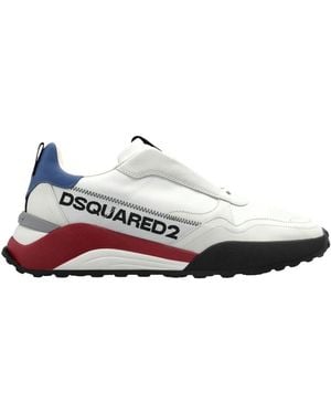 DSquared² Schoenen ,Wit ,Leer Flow Sport Schoenen - Blauw
