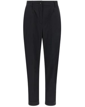 Kiton Stretch Katoen Poplin Broek - Zwart