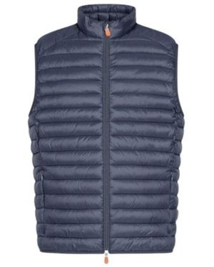 Save The Duck Blaue gesteppte ärmellose jacke