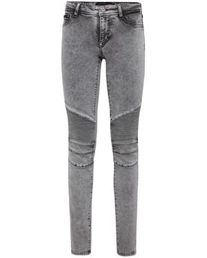 Philipp Plein Jeans ,Grijs ,Katoen Biker