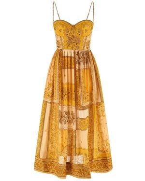 Zimmermann Lucky Corset Midi Jurk - Metallic