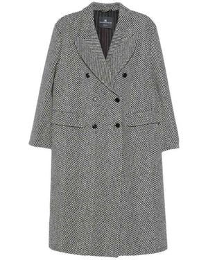 Ermanno Scervino Double-Breasted Coat Aus Fischgrätmuster - Grau