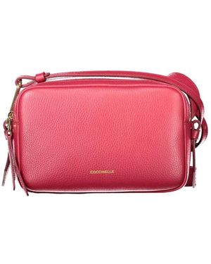 Coccinelle Rote Lederhandtasche Mit Verstellbarem Riemen