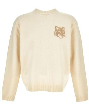 Maison Kitsuné Round-Neck Knitwear - White