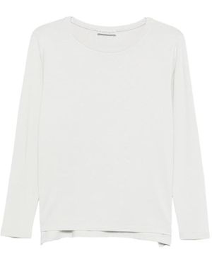 Le Tricot Perugia Grijze T-Shirts En Polos - Wit