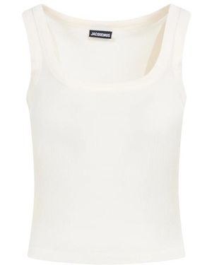 Jacquemus Canotta bianca in cotone aderente - Bianco