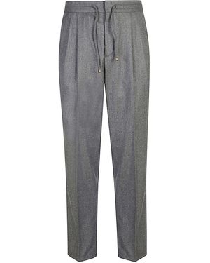 Brunello Cucinelli Broeken ,Grijs ,Wol Luxe Grijze Wollen Broek