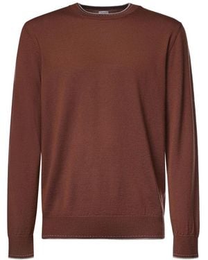 Eleventy Trui Met Ronde Hals - Bruin