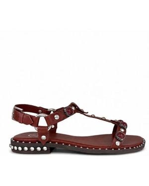 Ash Schoenen ,Rood ,Leer Podium Open-Toe Sandal - Bruin