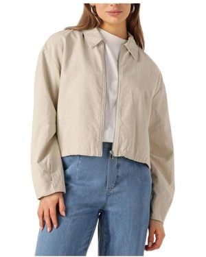 Object Taupe Bomberjacke Casual Trendy Look - Blau