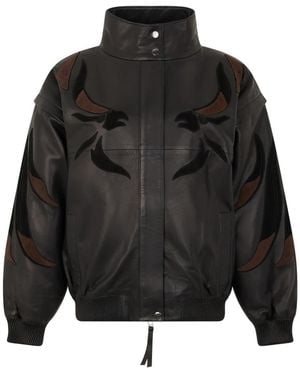 P.A.R.O.S.H. Bomber Met Hoge Kraag - Zwart