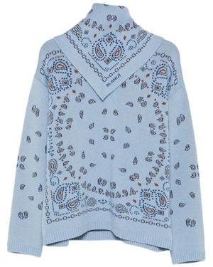 Alanui Truien & Vesten ,Blauw ,Nylon Turtleneck Trui