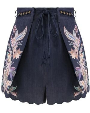 Zimmermann Short Shorts - Blue