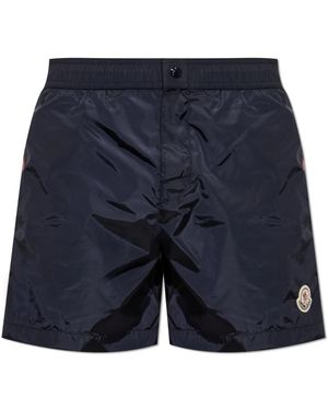 Moncler Badmode ,Blauw ,Zwemshorts Met Streepdetail