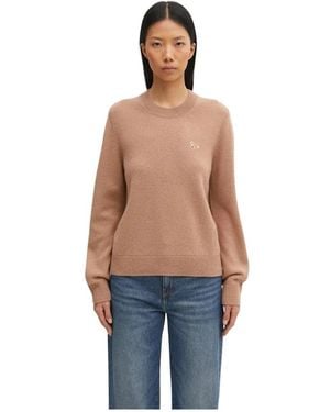 Maison Kitsuné Round-Neck Knitwear - Blu