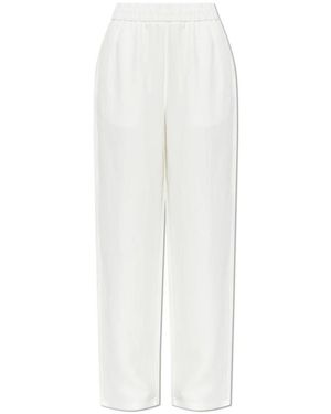 Ami Paris Broeken ,Wit ,Linnen Wijde Pijpen Broek