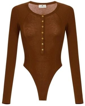 Elisabetta Franchi Body Van Lichte Jersey - Bruin