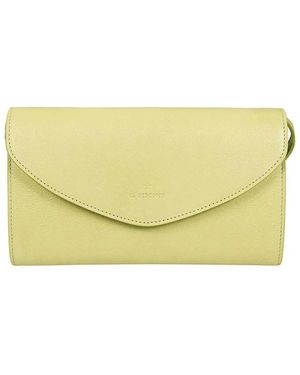 Il Bisonte Geknoopte Leren Clutch Met Afneembare Band - Geel