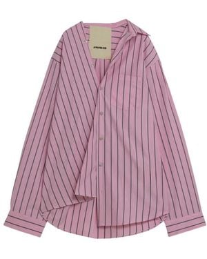 A PAPER KID Gestreepte Overshirt - Paars