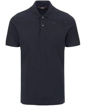 K-Way Tops ,Blauw ,Katoen Amedee Pique Slim Polo