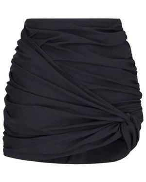 Magda Butrym Elegante Gedrapeerde Minirok - Zwart