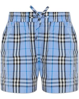 Burberry Korte Broeken ,Blauw ,Katoen Evelyn Shorts