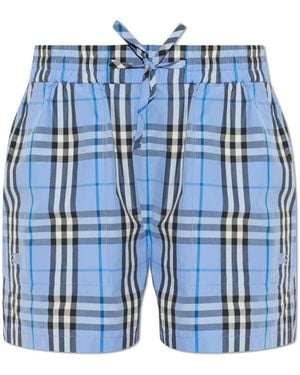Burberry Korte Broeken ,Blauw ,Katoen Evelyn Shorts