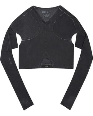 Nike Fitness ,Zwart ,Leer Ghost Knit Top