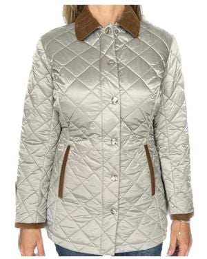 Husky Original Kurze daunenjacke mit samtdetails - Grau