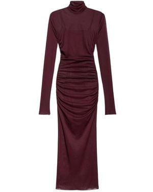 Aniye By Kleedjes ,Rood ,Polyester Stretch Midi Jurk - Paars