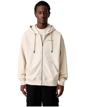Off-White c/o Virgil Abloh Half Arrows Zip Hoodie - Naturel