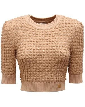 Elisabetta Franchi Round-Neck Knitwear - Brown